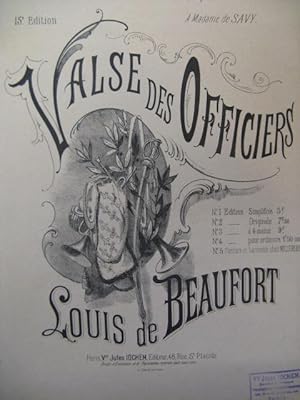 DE BEAUFORT Louis Valse des Officiers Piano XIXe