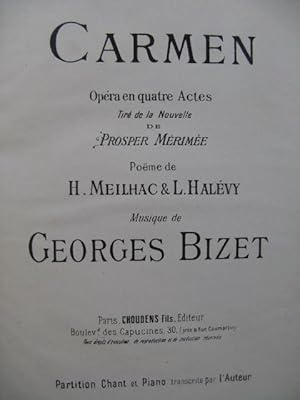 BIZET Georges Carmen Opéra XIXe