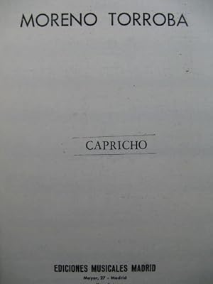 MORENO-TORROBA F. Capricho Guitare 1956