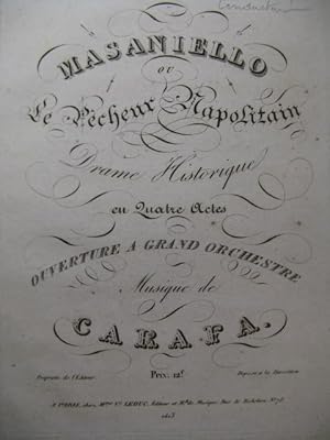 CARAFA Michele Masaniello ou le Pêcheur Napolitain Ouverture Orchestre ca1840