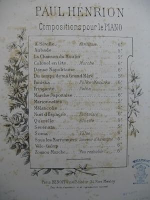 Seller image for HENRION Paul Colonel en tte Piano for sale by partitions-anciennes