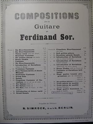 SOR Ferdinand Grande Sonate No 2 op. 25 Guitare