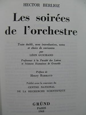 BERLIOZ Hector Les Soirées de l'Orchestre 1968