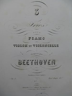 BEETHOVEN Trio op 1 No 2 Piano Violon Violoncelle ca1850