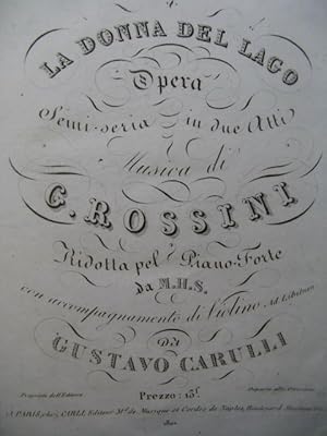 Seller image for ROSSINI G. La Dona del Lago CIMAROSA Il Matrimonio Secreto Opera Piano ca1830 for sale by partitions-anciennes