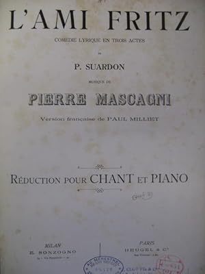 Imagen del vendedor de MASCAGNI Pierre L'Ami Fritz Opra ca1895 a la venta por partitions-anciennes