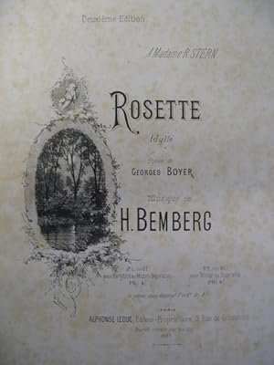 Imagen del vendedor de BEMBERG H. Rosette Chant Piano 1885 a la venta por partitions-anciennes