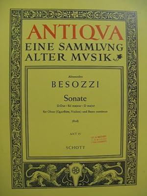 BESOZZI Alessandro Sonate D Dur Hautbois Basse continue