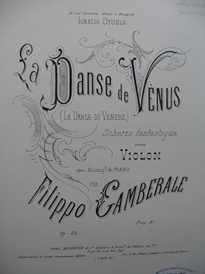GAMBERALE Filippo La Danse de Vénus Violon Piano ca1885