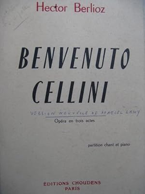 Imagen del vendedor de BERLIOZ Hector Benvenuto Cellini Opera Version Marcel Lamy Chant Piano a la venta por partitions-anciennes