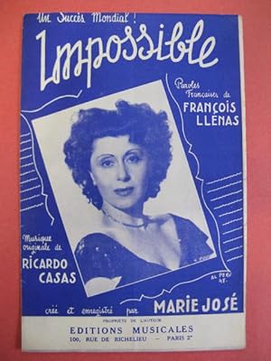 Image du vendeur pour Impossible - Marie Jos (LLnas/Ricardo Casas) mis en vente par partitions-anciennes