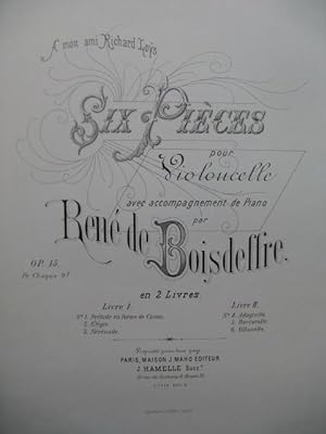 DE BOISDEFFRE René 3 Pièces Violoncelle Piano ca1880