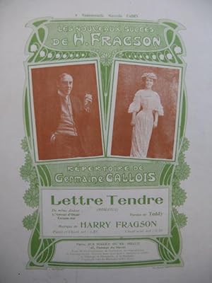 Imagen del vendedor de FRAGSON Harry Lettre Tendre Chant Piano 1905 a la venta por partitions-anciennes