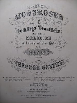 Image du vendeur pour OESTEN Theodor Moosrosen No 5 Piano 1859 mis en vente par partitions-anciennes