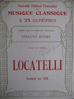 LOCATELLI Pietro Sicilienne ext. Sonate en Sol Violon Piano