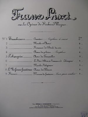 Bild des Verkufers fr LISZT Franz Choeur de Fileuses Wagner Piano ca1890 zum Verkauf von partitions-anciennes