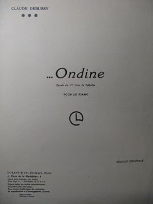 DEBUSSY Claude Ondine Piano 1965