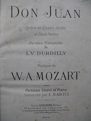 MOZART W. A. Don Juan Opera Chant Piano ca1895