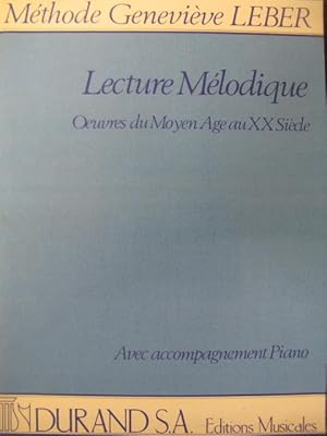 LEBER Geneviève Lecture Mélodique Chant Piano 1985