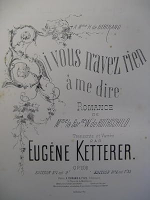 Seller image for KETTERER Eugne Si vous n'avez rien  me dire Piano for sale by partitions-anciennes
