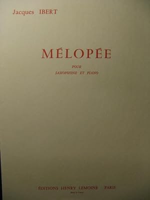 IBERT Jacques Mélopée Piano Saxophone