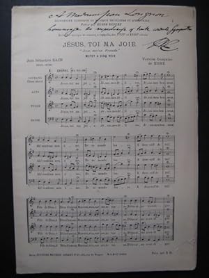 BACH J. S. Jésus, toi ma joie Chant