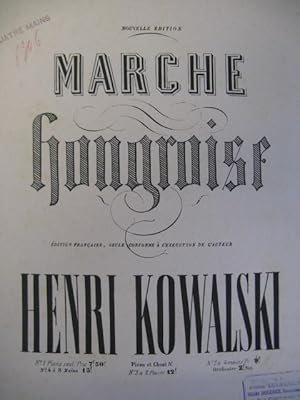 Seller image for KOWALSKI Henri Marche Hongroise Piano 4 mains for sale by partitions-anciennes