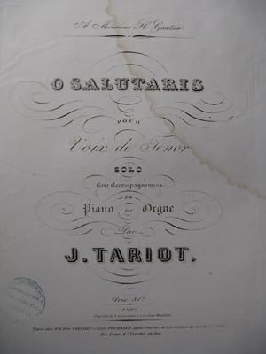 TARIOT Jules O Salutaris Chant Piano Orgue XIXe