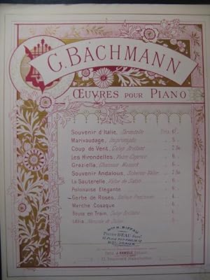 Bild des Verkufers fr BACHMANN Georges Gerbe de Roses Piano 1892 zum Verkauf von partitions-anciennes