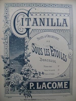 LACOME Paul Sous les Étoiles Berceuse Violon Piano ca1885