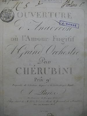 CHÉRUBINI Luigi Anacréon Ouverture Orchestre ca1805