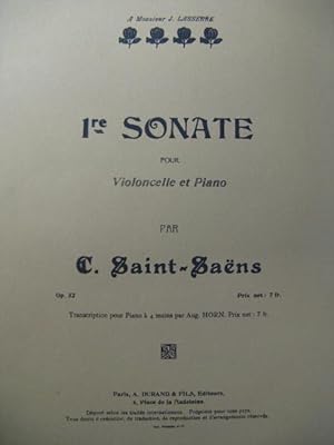 SAINT-SAËNS Camille Sonate n° 1 Violoncelle Piano