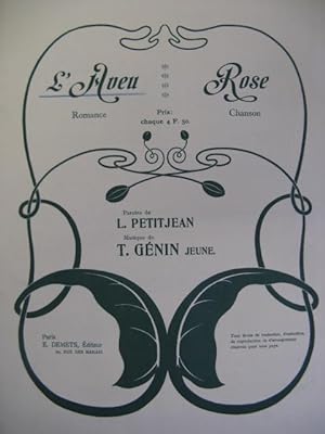 Seller image for GNIN Jeune T. L'Aveu Chant Piano for sale by partitions-anciennes