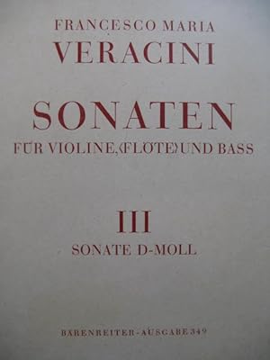 VERACINI Francesco Maria Sonate No 3 Violon ou Flute Basse Continue