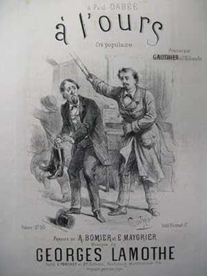 Seller image for LAMOTHE Georges A l'Ours Chant Piano 1867 for sale by partitions-anciennes