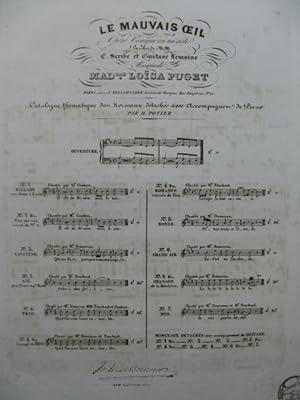 Seller image for PUGET Losa Le Mauvais ?il Cavatine Chant Piano ca1837 for sale by partitions-anciennes