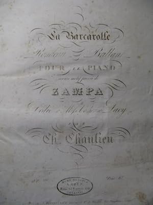 Seller image for CHAULIEU Ch. La Barcarolle Piano 1831 for sale by partitions-anciennes