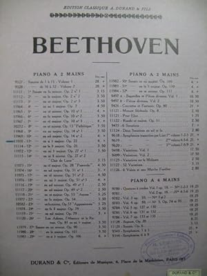 BEETHOVEN Sonate No 11 Piano 1930