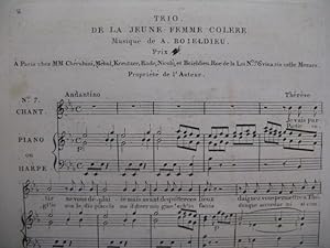BOIELDIEU Adrien Trio de la Jeune Femme Colère Chant Harpe ou Piano ca1820