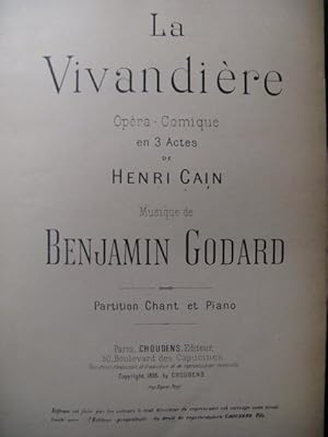 GODARD Benjamin La Vivandière Opera 1895