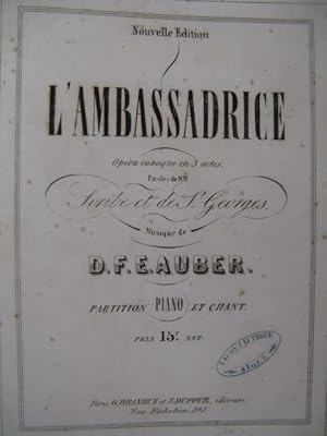 AUBER D. F. E. L'Ambassadrice Opera ca1860