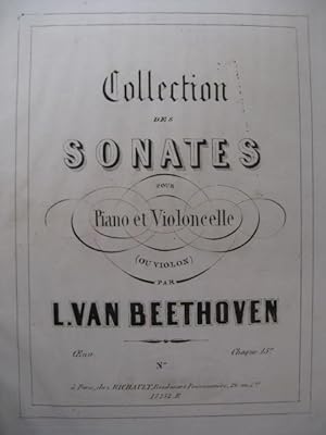 BEETHOVEN Sonate op. 102 n° 2 Violoncelle Piano 1858