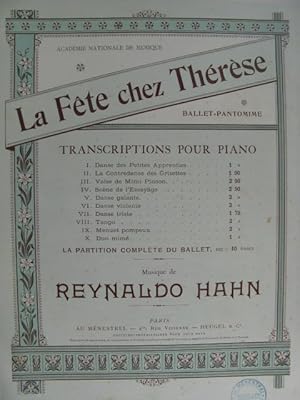 Seller image for HAHN Reynaldo La Contredanse des Grisettes Piano for sale by partitions-anciennes