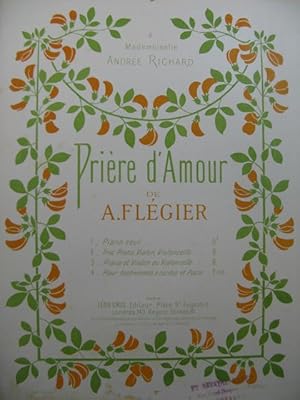 Seller image for FLEGIER A. Prire d'Amour piano for sale by partitions-anciennes