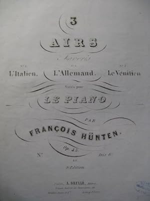 Seller image for HUNTEN Franois Air Allemand Piano ca1850 for sale by partitions-anciennes