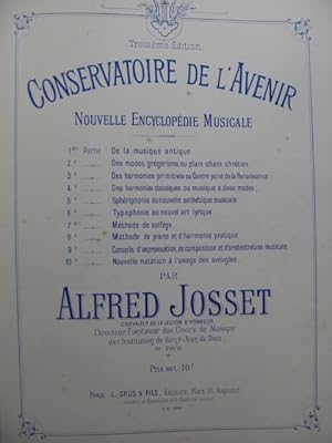 JOSSET Alfred Conservatoire de l'Avenir Harmonie XIXe