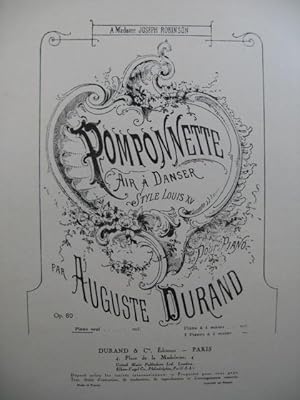 Seller image for DURAND Auguste Pomponnette Piano for sale by partitions-anciennes