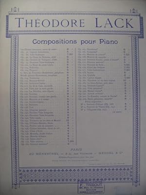 Imagen del vendedor de LACK Thodore Chant d'Avril Piano 1900 a la venta por partitions-anciennes