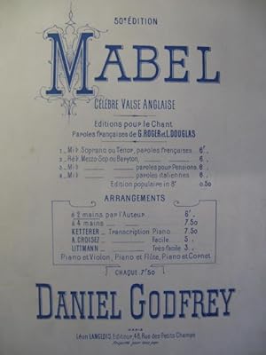 Imagen del vendedor de GODFREY Daniel Mabel Valse Piano XIXe a la venta por partitions-anciennes