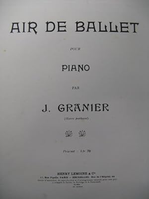 Seller image for GRANIER J. Air de Ballet Piano ca1905 for sale by partitions-anciennes